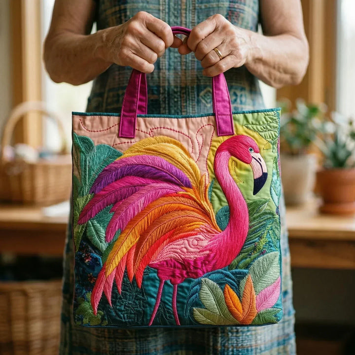Tilkku-kangaskassi – sateenkaari flamingo
